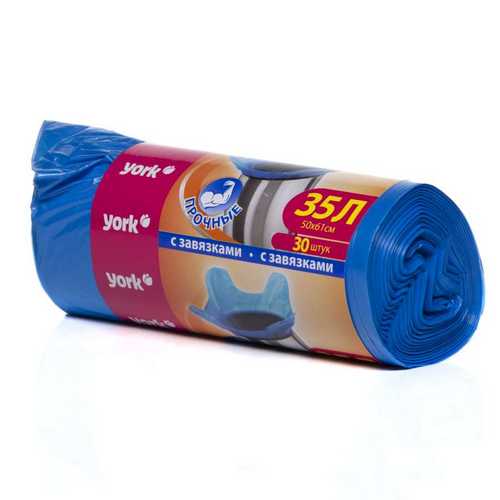 Мешок для мусора "YORK" 35 л. (30 шт) с завязками