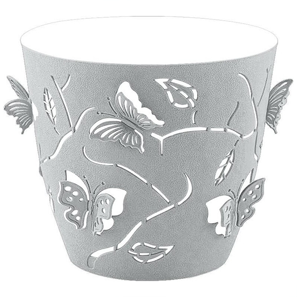 Горшок для цветов Plast Team Butterflies 2,5л D175мм круглый серый шторм