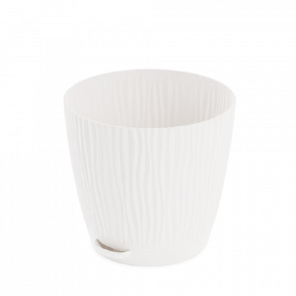 Горшок цв. "Флис" 1,2л с прикорневым поливом (белый)