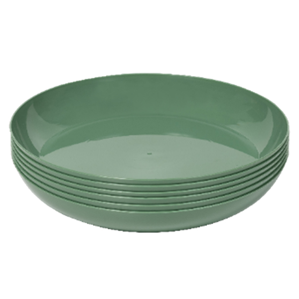 Тарелка круглая d233мм 6 шт. (темно-зелёный) (то)