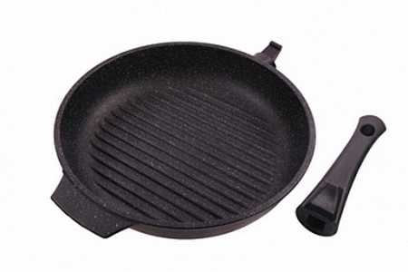 Сковорода-гриль а/пр литая 26см съемн/руч Гранит ТГ7265