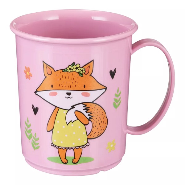 Кружка детская с декором 0,18л (розовый) (то)