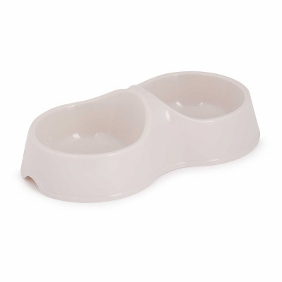 Миска ALTA 0,2л для кошек двойная (бежевый)  (то)