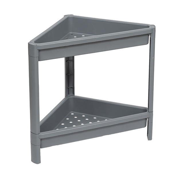 Этажерка угловая VIKEA 2-х ярусная (серый) (то)