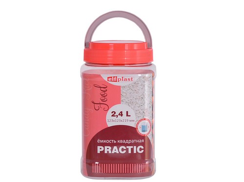 Ёмкость "Practic" квадратная 2,4 л (то)