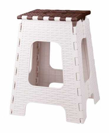 Табурет складной "Плетенка" (большой) бежевый-коричневый