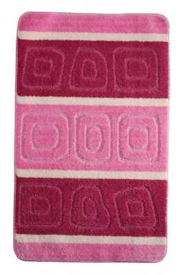 Комплект ковриков из полипропилена , " HIGH MONO" из 2-х шт. 60х100см,  розовый