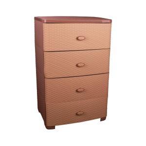 Комод 4-х секционный широкий "Плетенка" (какао)(то)