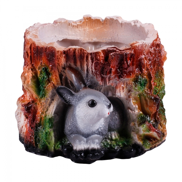 Кашпо "Заяц в пеньке"