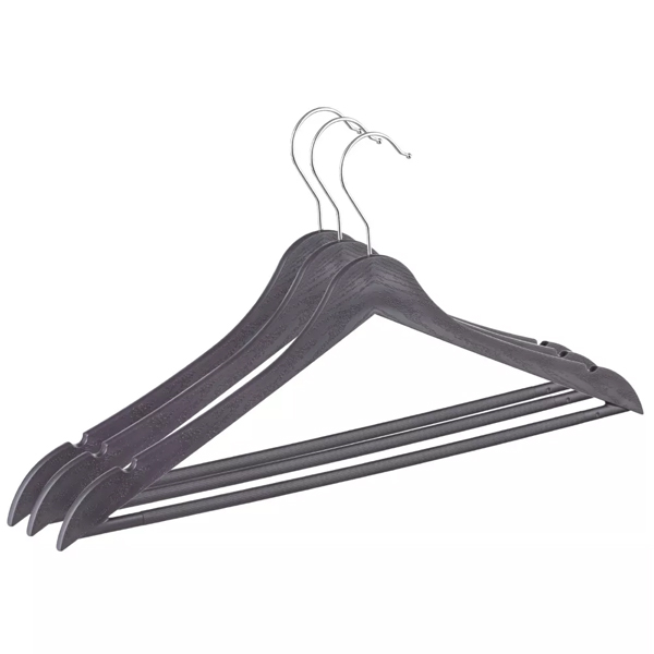 Комплект вешалок д/одежды"WOOD"с металлическим поворот.крючком р.48-50(3шт.) (Коричневый) (то)