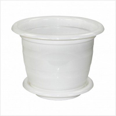 Горшок цв. с поддоном "Виола" 2л (белый)(то)