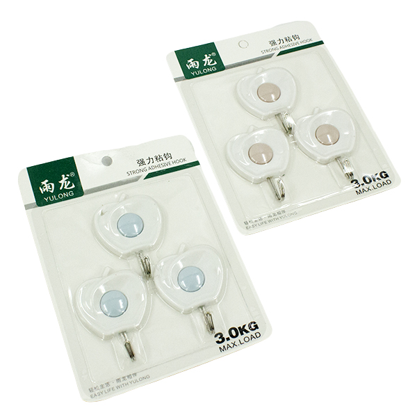 Крючки фигурные 3шт (пластик, металл)