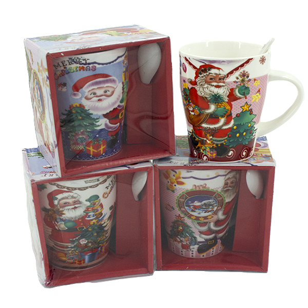 Кружка с ложкой 350мл НОВЫЙ ГОД