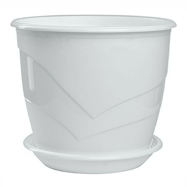 Фиалочница "Венеция" D12, 0,75л с поддоном белый