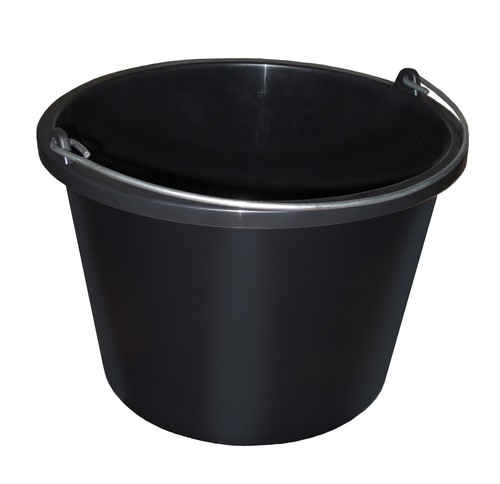 Ведро строительное черное с мет.ручкой 16л