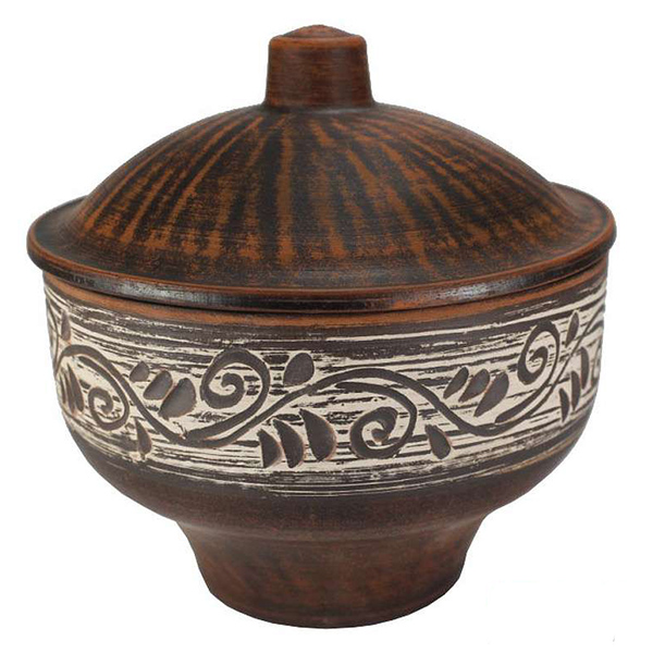 Кастрюлька "Орнамент" 0,9 л. ; высота - 9см, ширина- 14см, длина - 14см