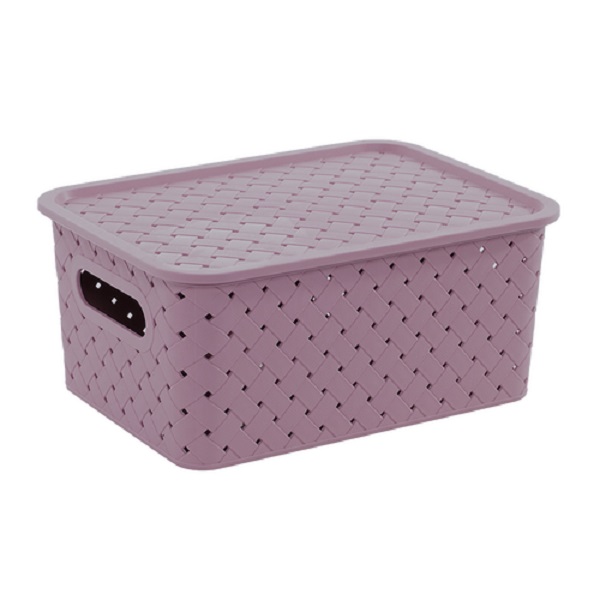 Корзинка "Береста" 3л 235х173х105мм с крышкой (сирень) (то)