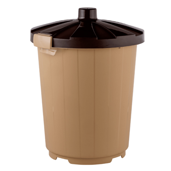 Бак 105л с крышкой на колесах (бежевый)