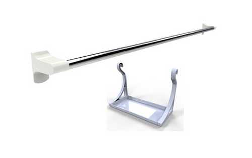 Набор рейлинг с полкой Prestige (снежно-белый)( 230х630*40 мм)(то)