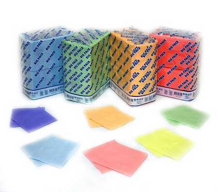 Салфетки "БикПак", 1сл.400л, цветные, 24х24, п/п в тарных мешках