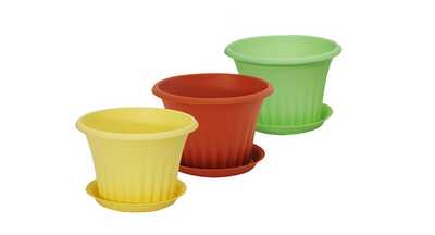 Кашпо КЭРОЛ D120мм 0,45л с подставкой (то)