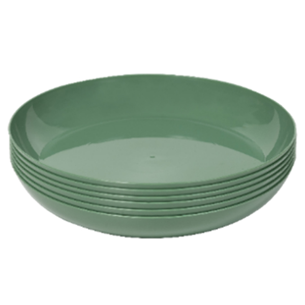 Тарелка круглая d205мм 6 шт. (темно-зелёный) (то)