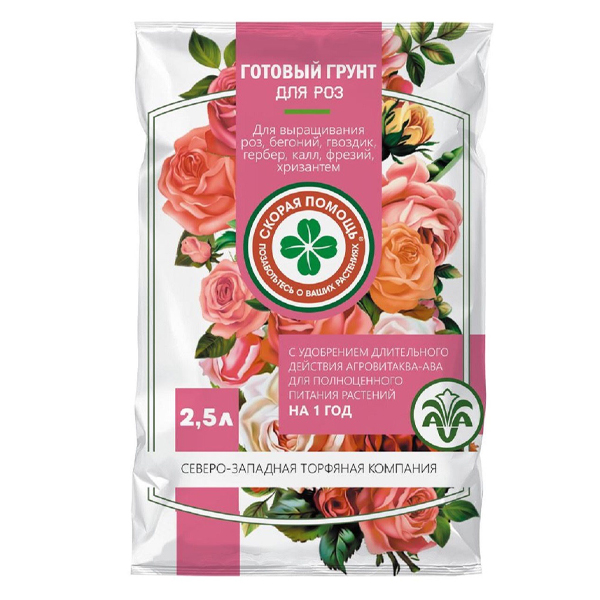 Грунт Скорая помощь c удобрением АВА 5л Розы