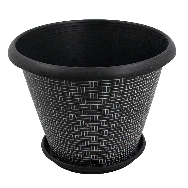 Горшок цветочный пластиковый МОЗАИКА Ø-30см h-23см, с поддоном