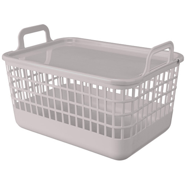Корзина универсальная "KOBO" 12л с крыш. 320x224x210мм (Светло-бежевый) (то)