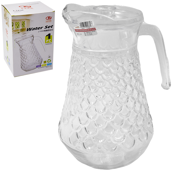 Кувшин стеклянный с пластиковой  крышкой (h-20см)