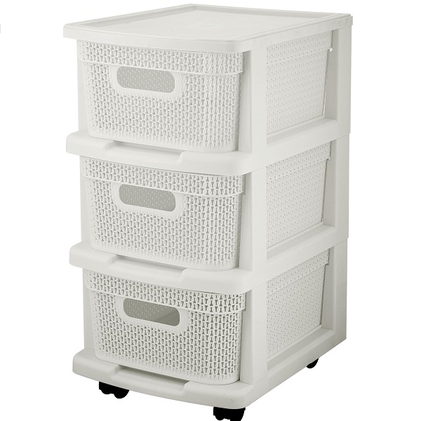 Комод компакт Ajur с 3 корзинами белое облако (то)