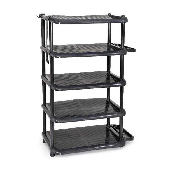 Этажерка для обуви "Комфорт" 5 полок с аксессуарами (черная)