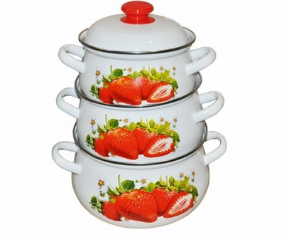 Набор  №19 кастр. КЛУБНИЧНАЯ  (2,0л/3,0л/5,5л)