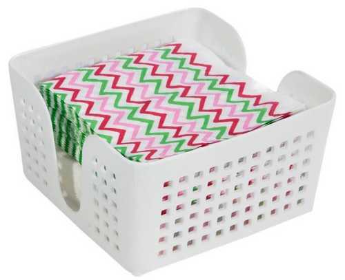 Салфетница "Лофт" 15 см квадратная (белый) (то)