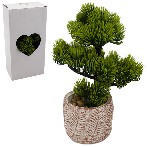 Цветок искусственный БОНСАЙ h-26см, в пластиковом горшке