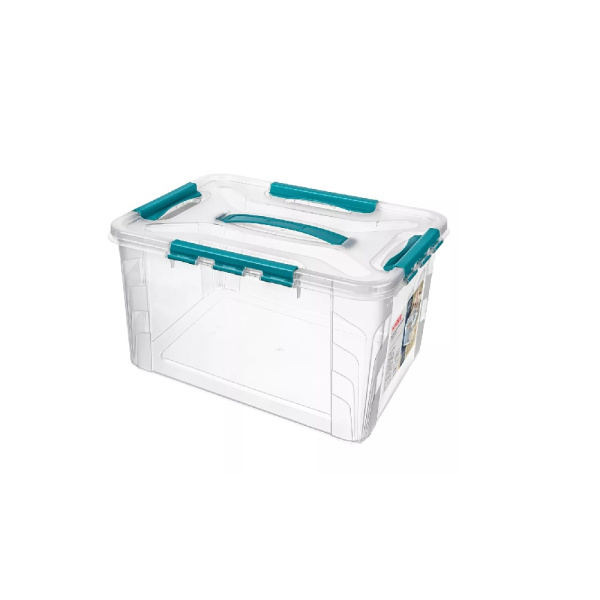 Ящик унив. "GRAND BOX" 390х290х245мм, 20л с замками и ручкой (голубой) (то)