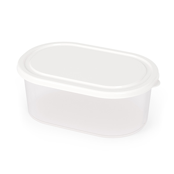 Емкость для СВЧ овальная 1л (белый) (то)