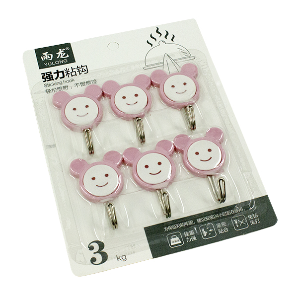 Крючки фигурные 6шт (пластик, металл)