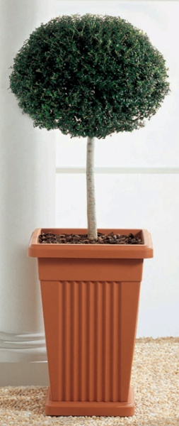 Кашпо напольное ПИРАМИДА 40см с поддоном, H-59см (теракот)~ 50 литров