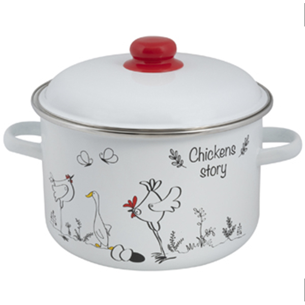 Кастрюля эмал цил Chickens’stories 5,5л ТМ FOOD ATELIER