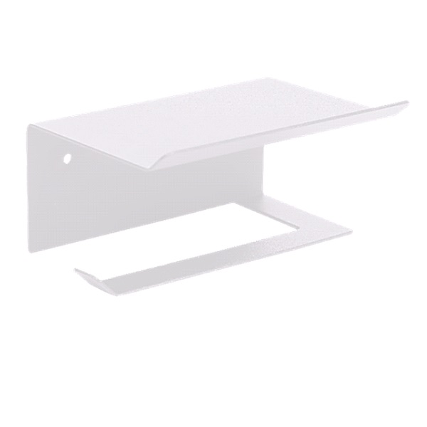 Держатель для туалетной бумаги с полкой (белый)(хпп) (то)