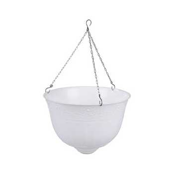Кашпо "Венеция" 18л. подвесное (диам. 400мм) (белый) /то/
