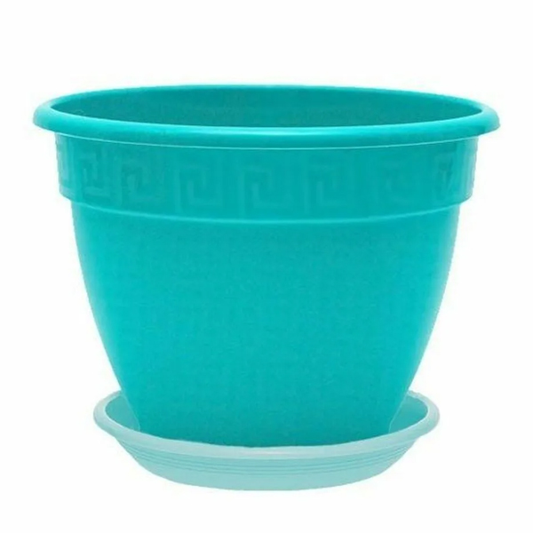 Фиалочница "Антик" D13, 0,75л с поддоном бирюза