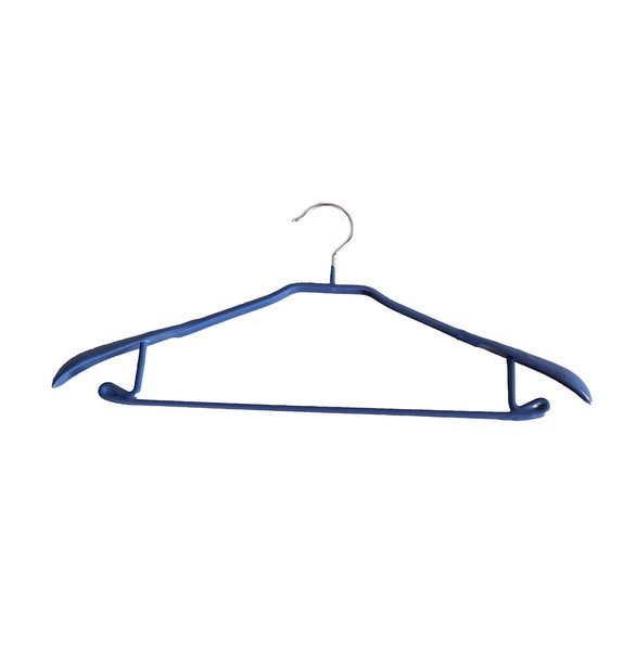 Вешалка металлическая с планкой (синяя)