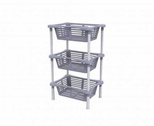 Этажерка с корзинками  Krita 3-х секц (сиреневый туман) (то)