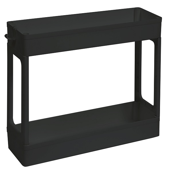 Этажерка узкая 2-х ярусная (черный) (то)
