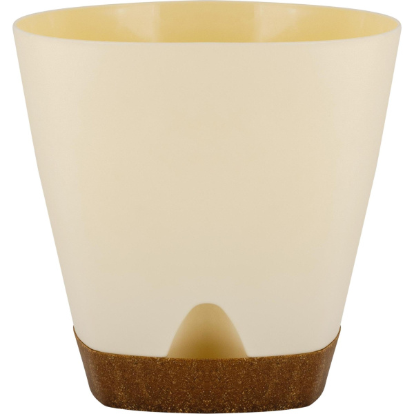 Горшок для цветов WOOD D110мм с прикорневым поливом 0,65л сливочный/бук (то)