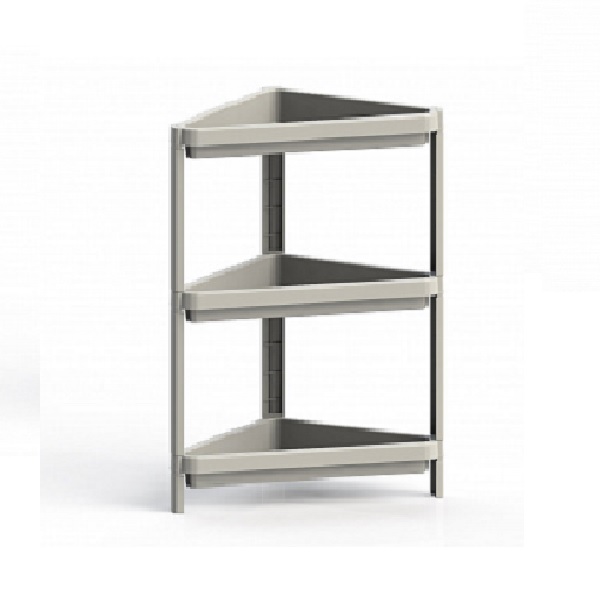 Этажерка 3-х секц. угловая Kleo 442х330х700мм (бежевый)(то)