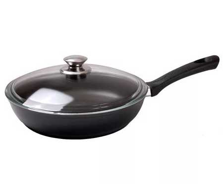 Сковорода 240/60-м с ручкой,со стеклянной крышкой АП