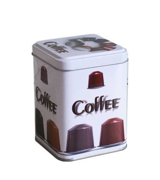 Банка для хранения сыпучих продуктов 80*80*100мм (металл)